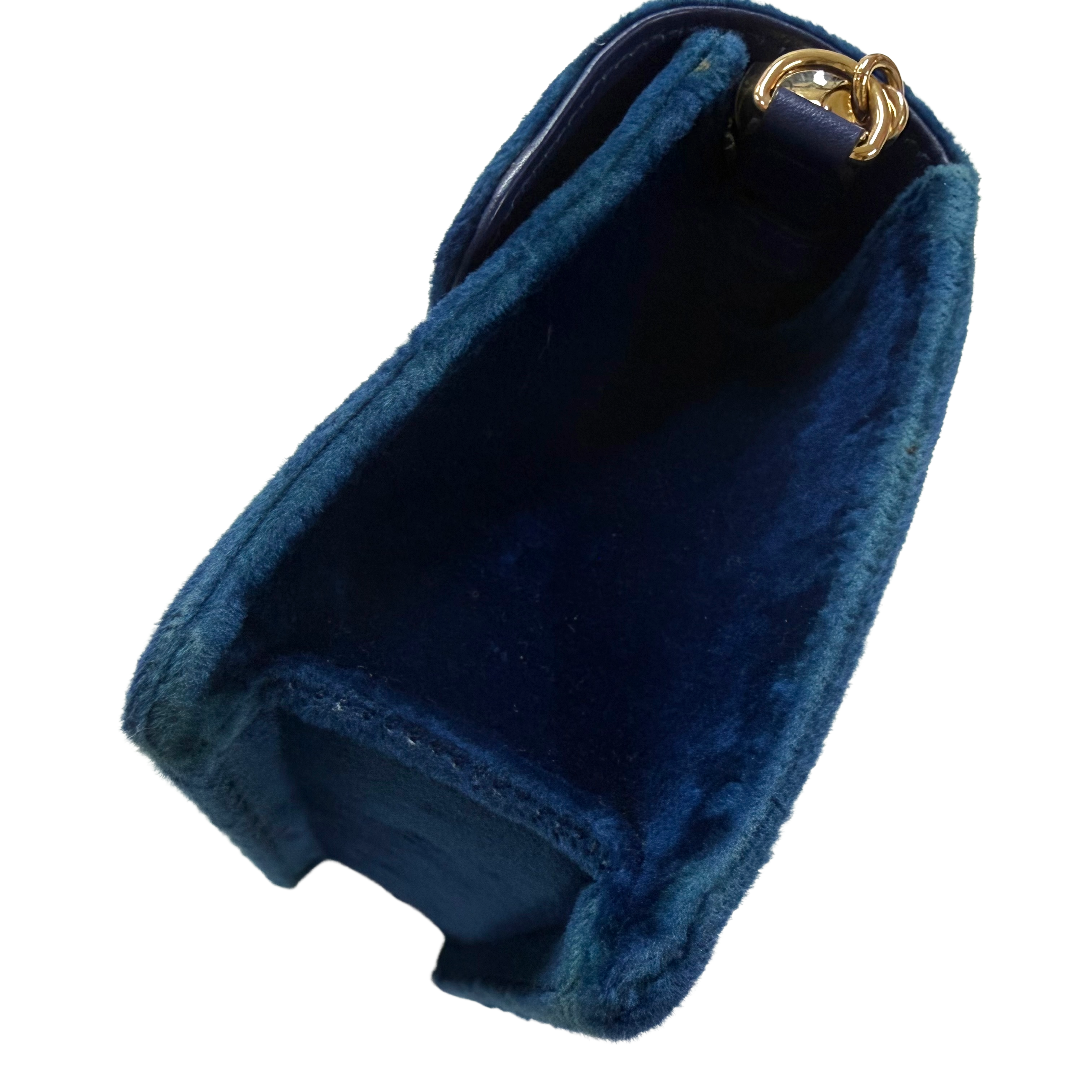 Givenchy | Blue Velvet Crystal-Embellished G Clasp Shoulder Bag (Excellent Condition)