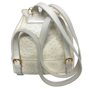 Gianni Versace | Cream Ostrich-Embossed Leather Mini Backpack (Pristine Condition)