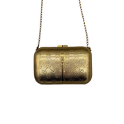 Gucci Vintage GG Monogram Gold Minaudière Clutch | Gold Hardware