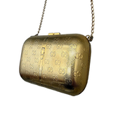 Gucci Vintage GG Monogram Gold Minaudière Clutch | Gold Hardware