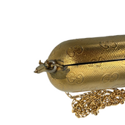 Gucci Vintage GG Monogram Gold Minaudière Clutch | Gold Hardware