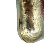 Gucci Vintage GG Monogram Gold Minaudière Clutch | Gold Hardware