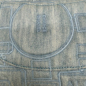 Chanel Vintage Coco Chanel Perfume Embroidered Denim Medium Flap | Ruthenium Hardware