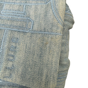 Chanel Vintage Coco Chanel Perfume Embroidered Denim Medium Flap | Ruthenium Hardware