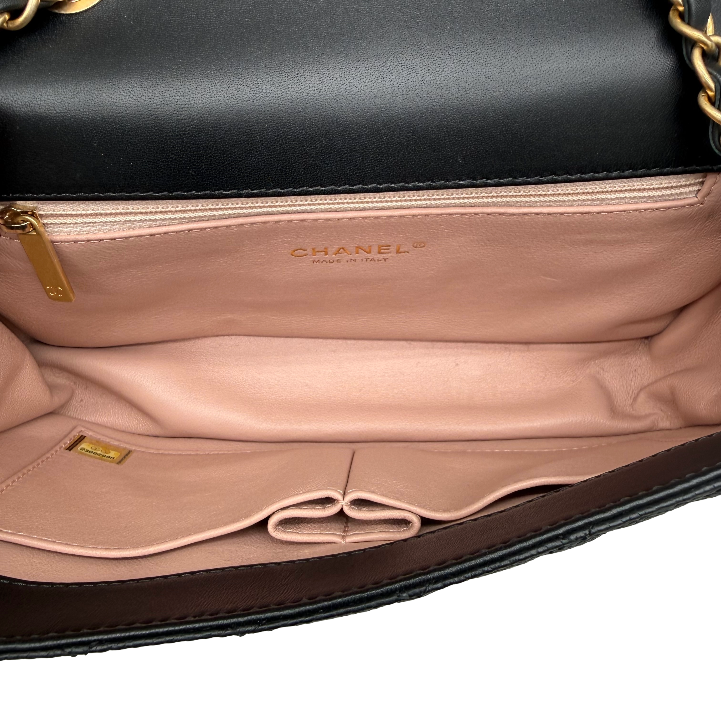 Chanel CC Filigree Flap Bag Large | Black Caviar | Aged Gold Hardware