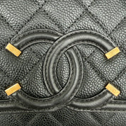 Chanel CC Filigree Flap Bag Large | Black Caviar | Aged Gold Hardware