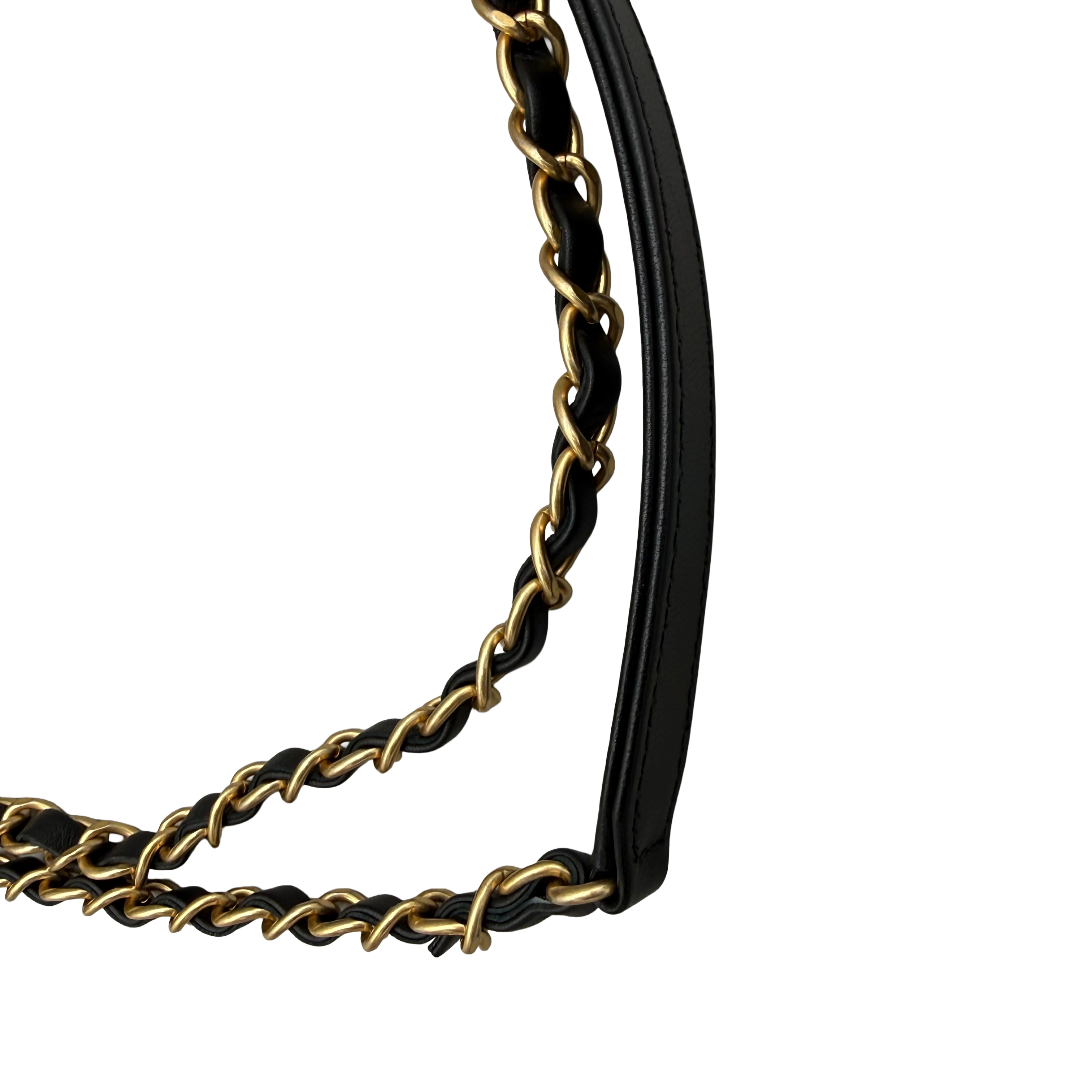 Chanel CC Filigree Flap Bag Large | Black Caviar | Aged Gold Hardware