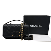 Chanel CC Filigree Flap Bag Large | Black Caviar | Aged Gold Hardware
