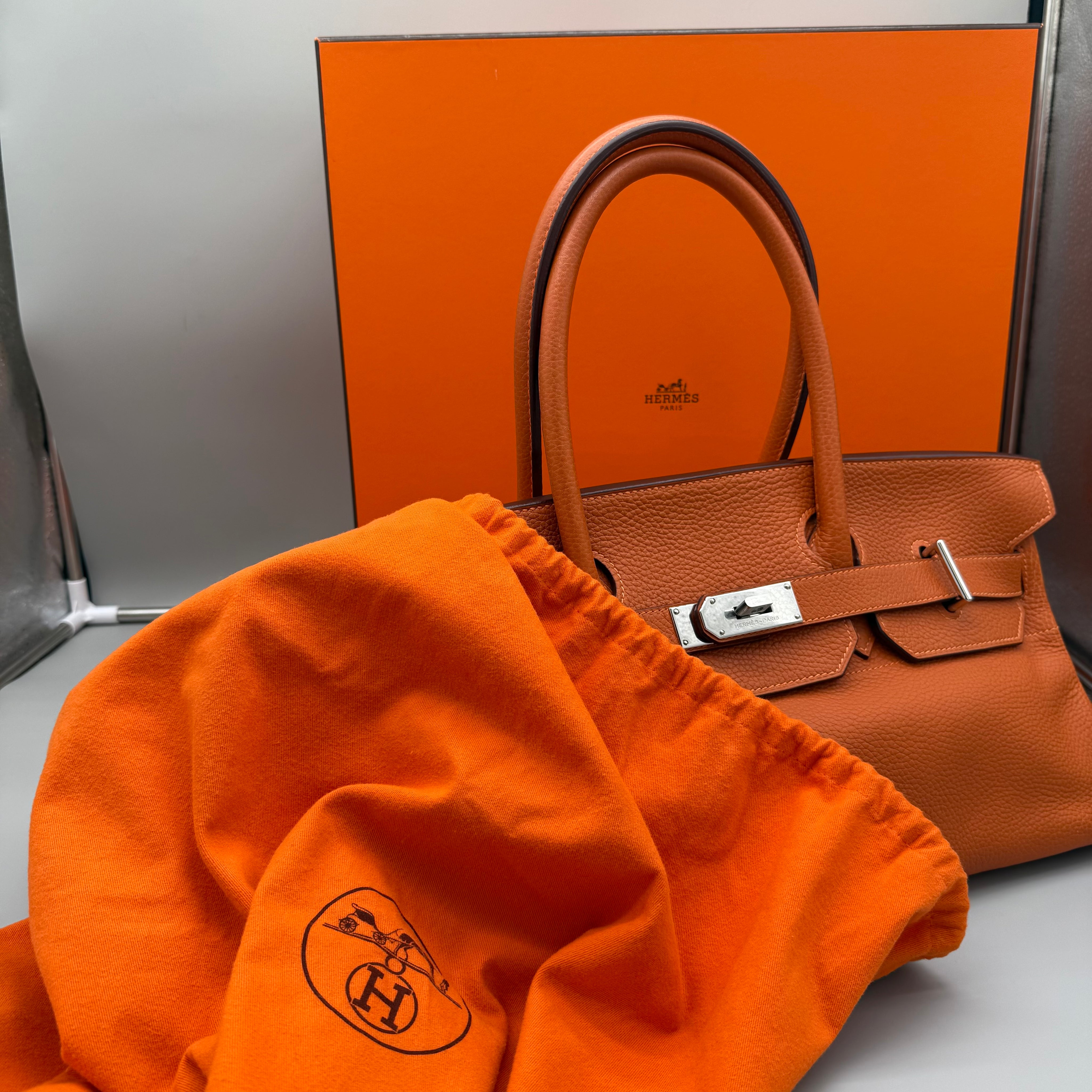Hermès Birkin JPG 42 | Orange Togo | Palladium Hardware