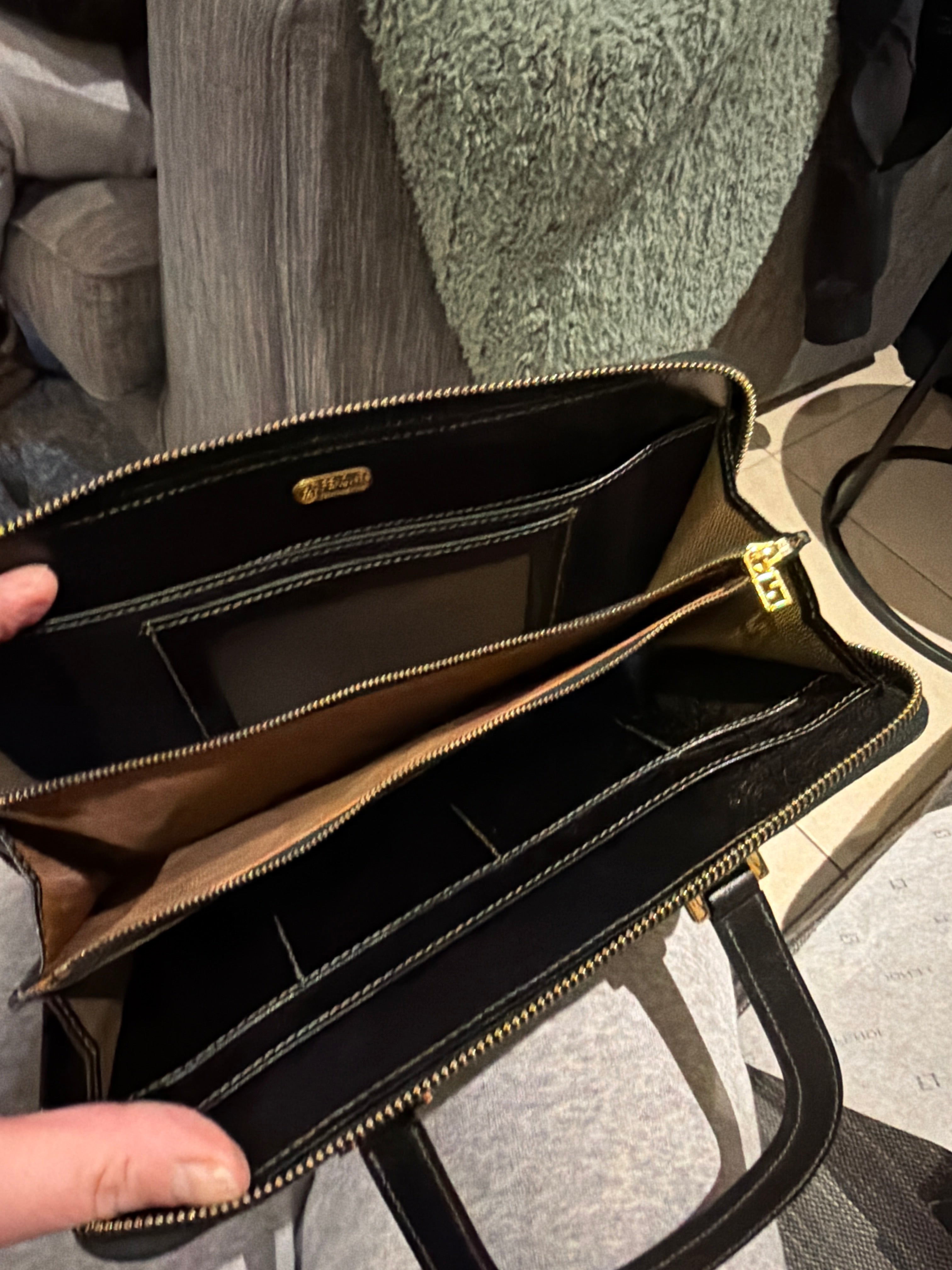 Fendi Zucca top handle wallet