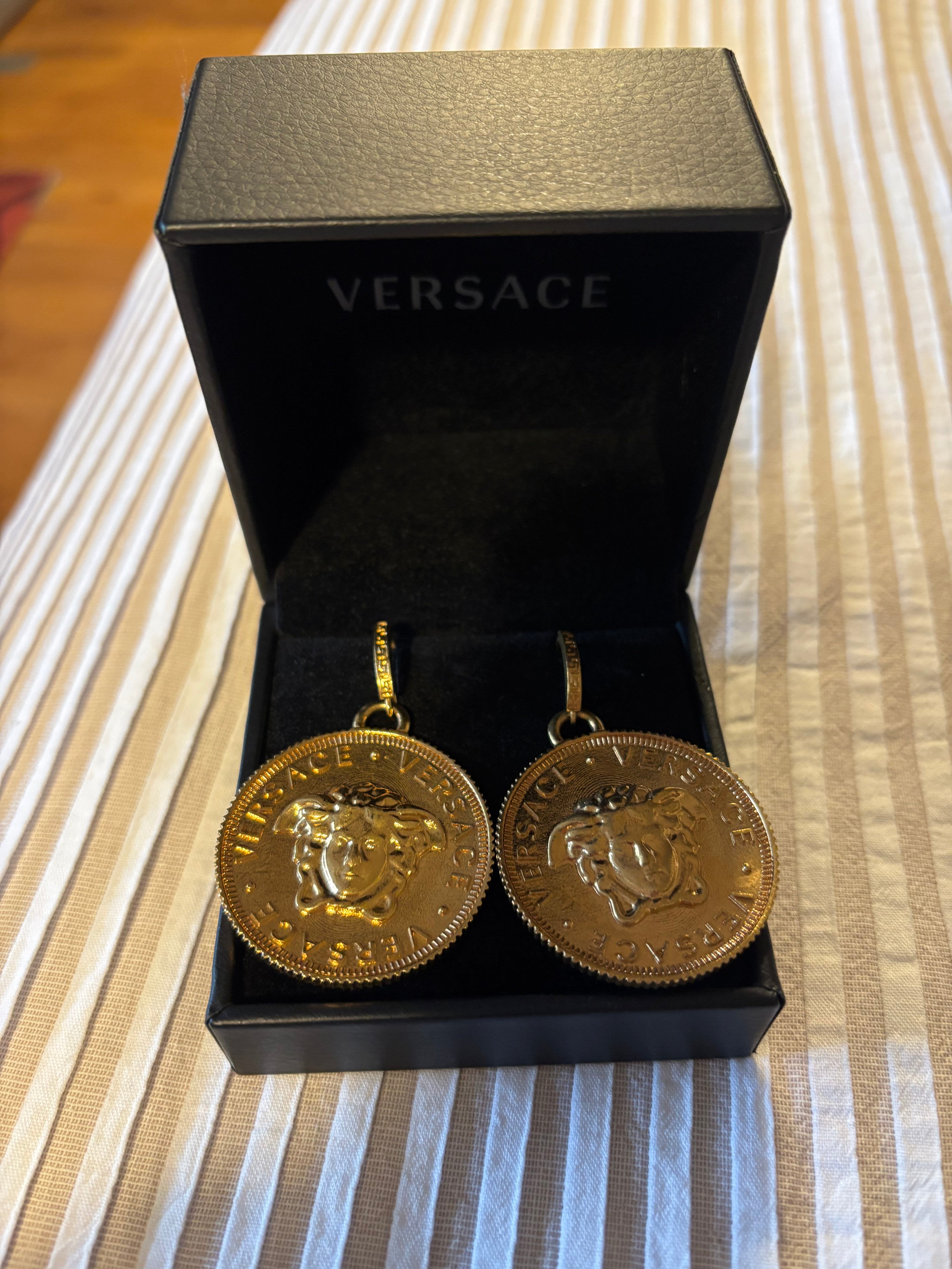 Versace pierced large medallion Medusa earrings