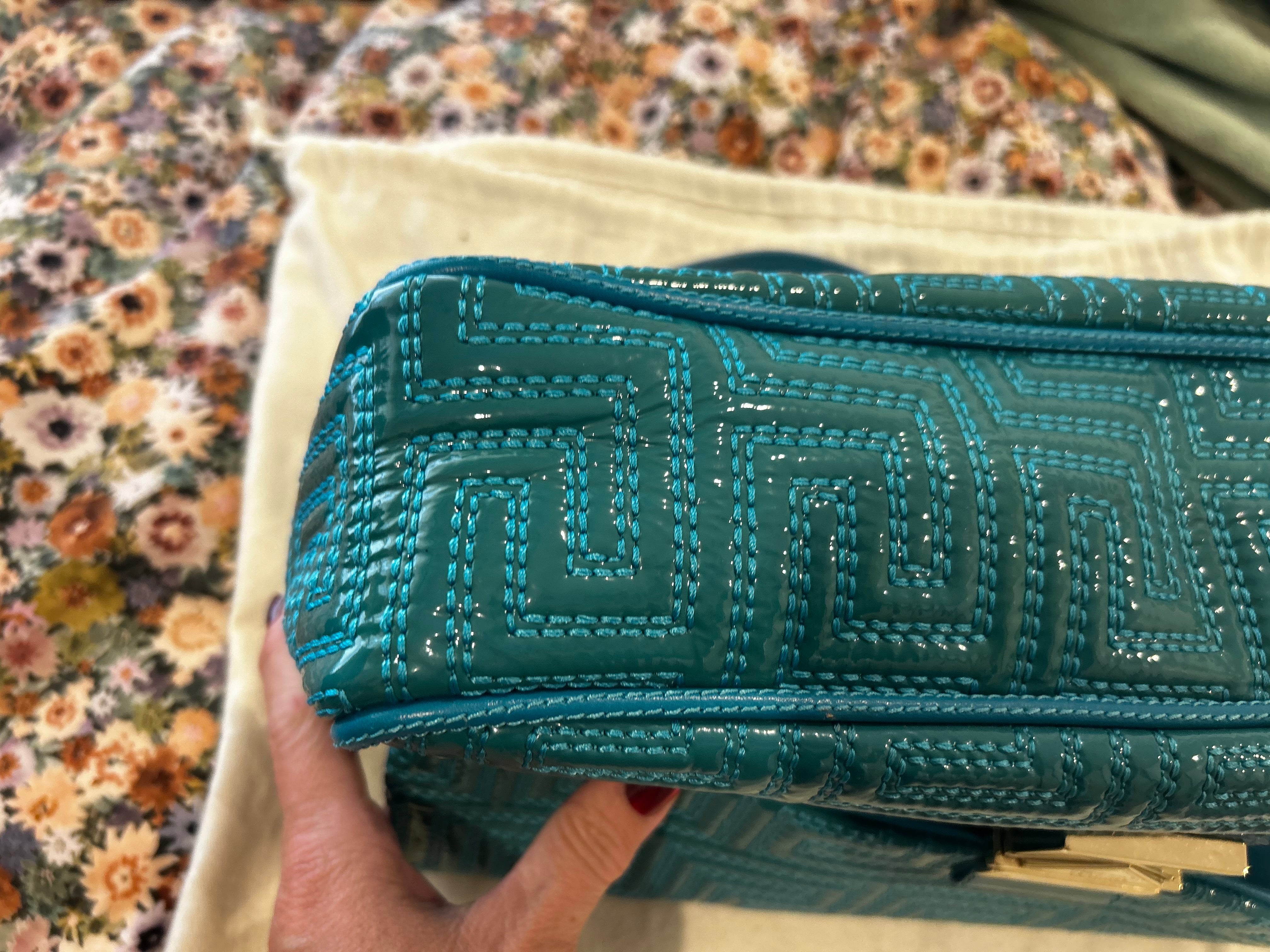 Versace teal shoulder bag