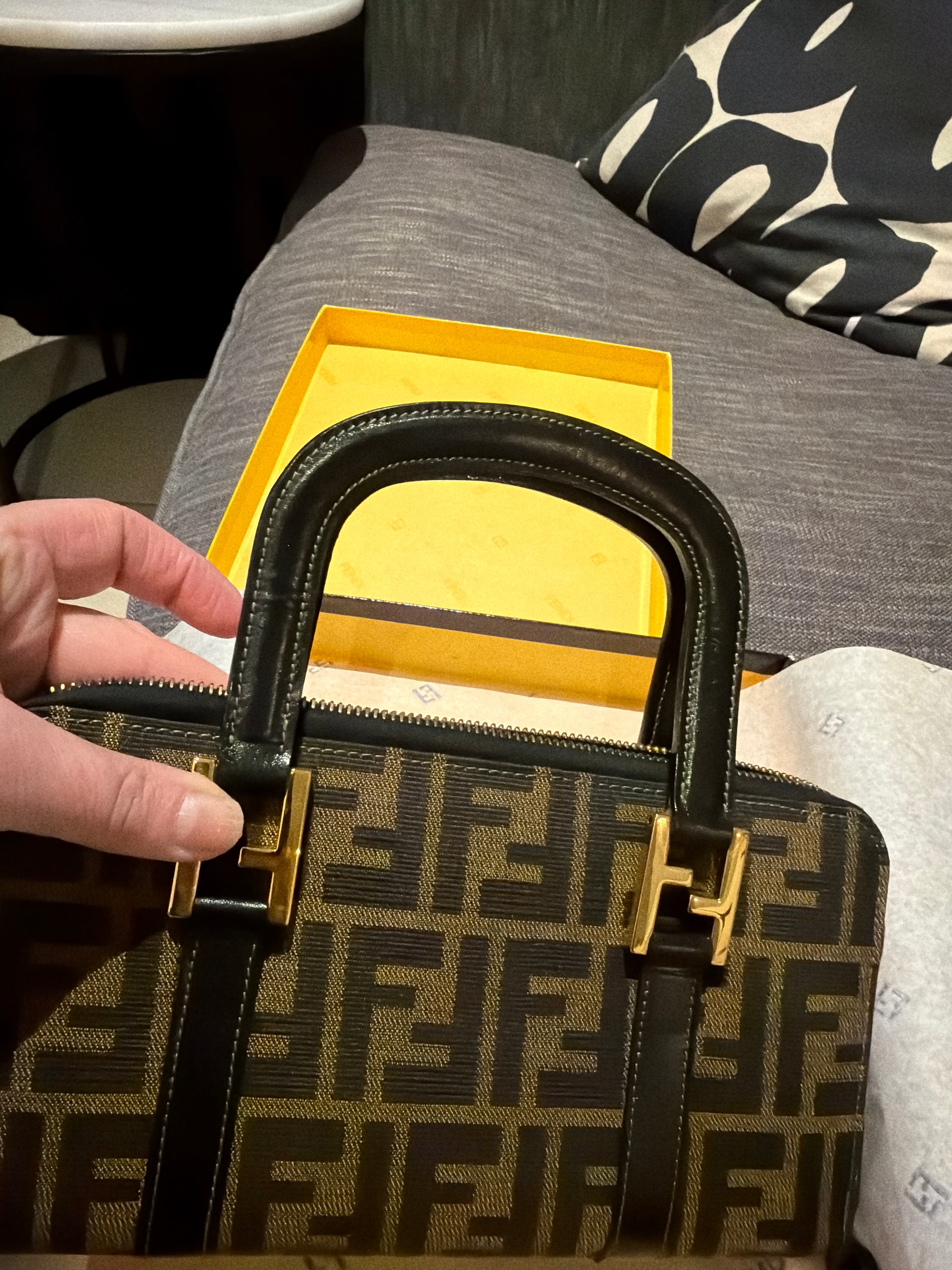 Fendi Zucca top handle wallet
