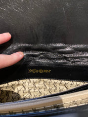 YSL Vintage Black Leather Clutch