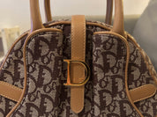Christian Dior Monogram Mini Saddle Bowler Brown with good hardware