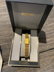 Seiko gold plated Watch with small diamond . New battery