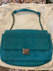 Versace teal shoulder bag