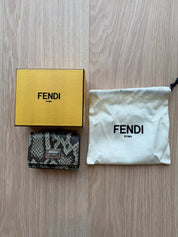 FENDI Peekaboo snakeskin micro trifold wallet