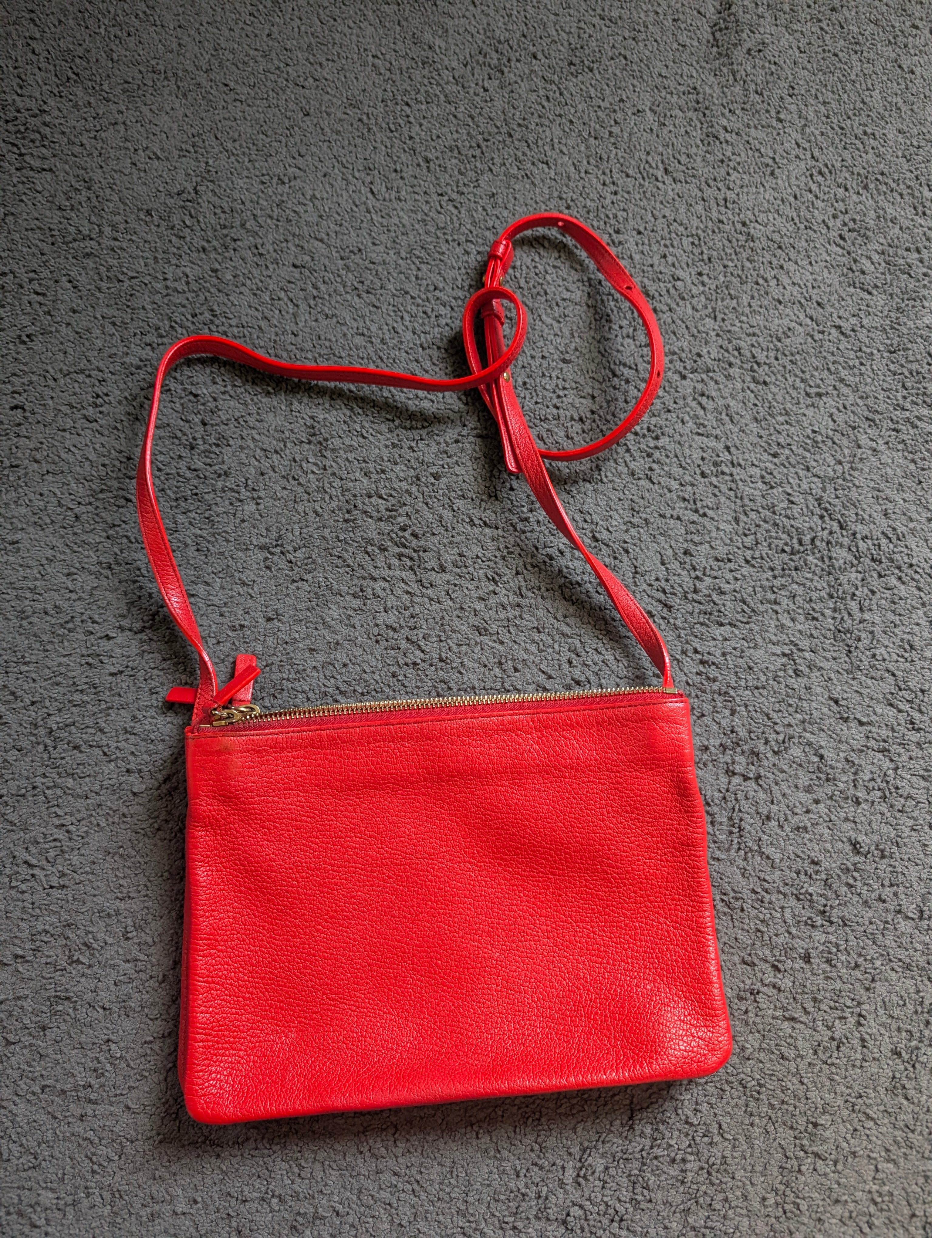 Celine Red Trio Crossbody