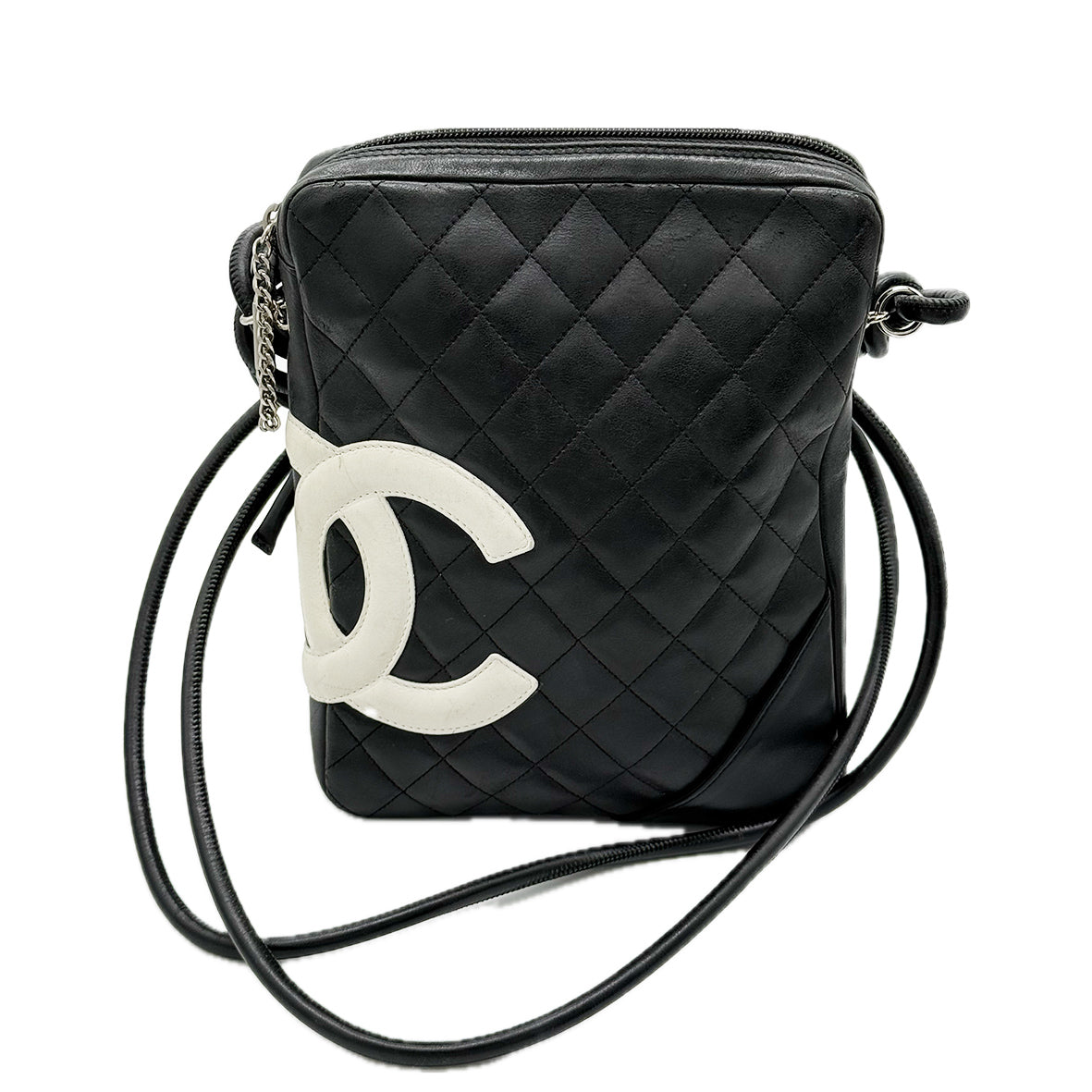 Chanel | Vintage Cambon Crossbody Messenger Bag | Lambskin | Silver Hardware
