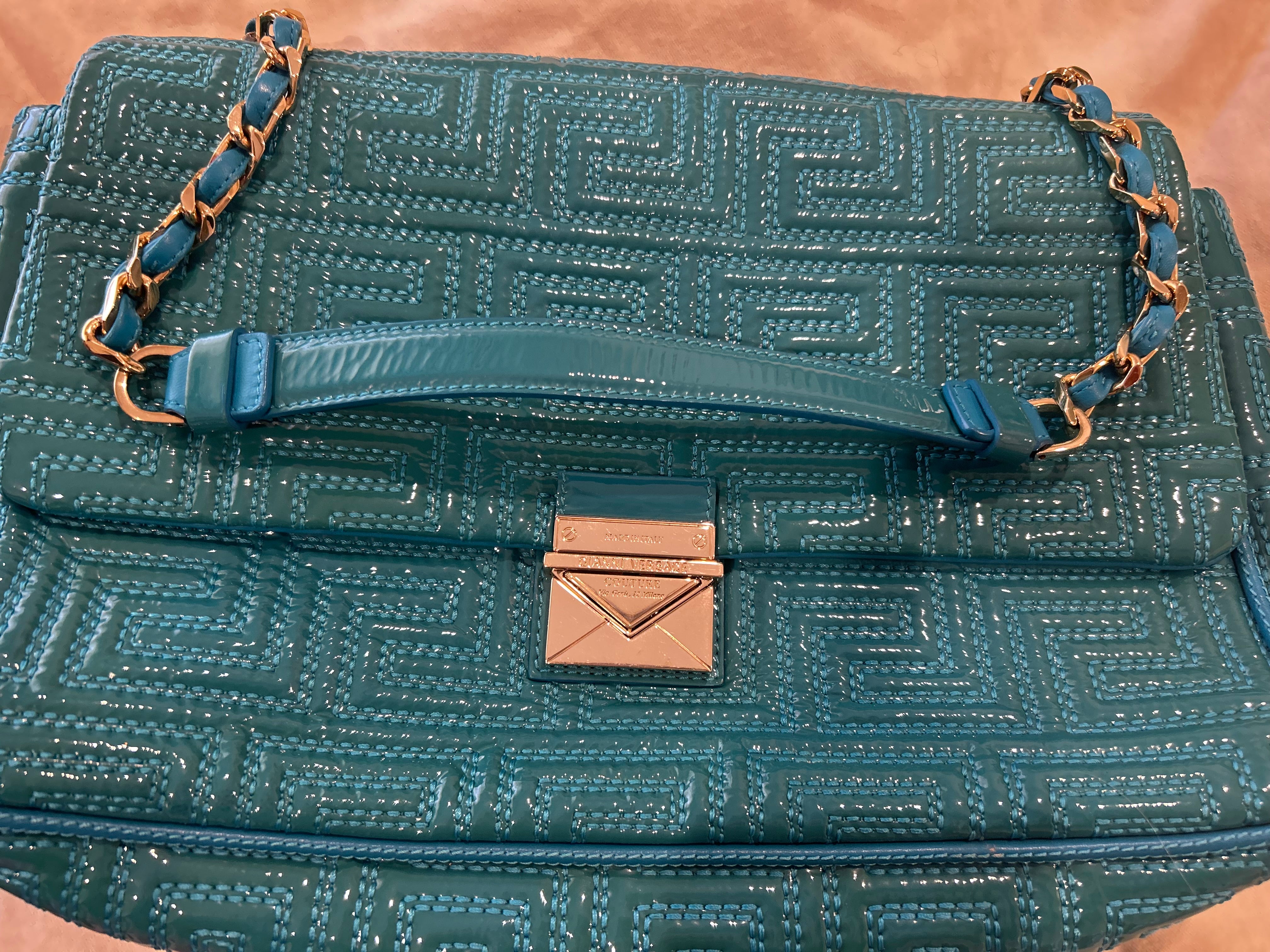 Versace teal shoulder bag