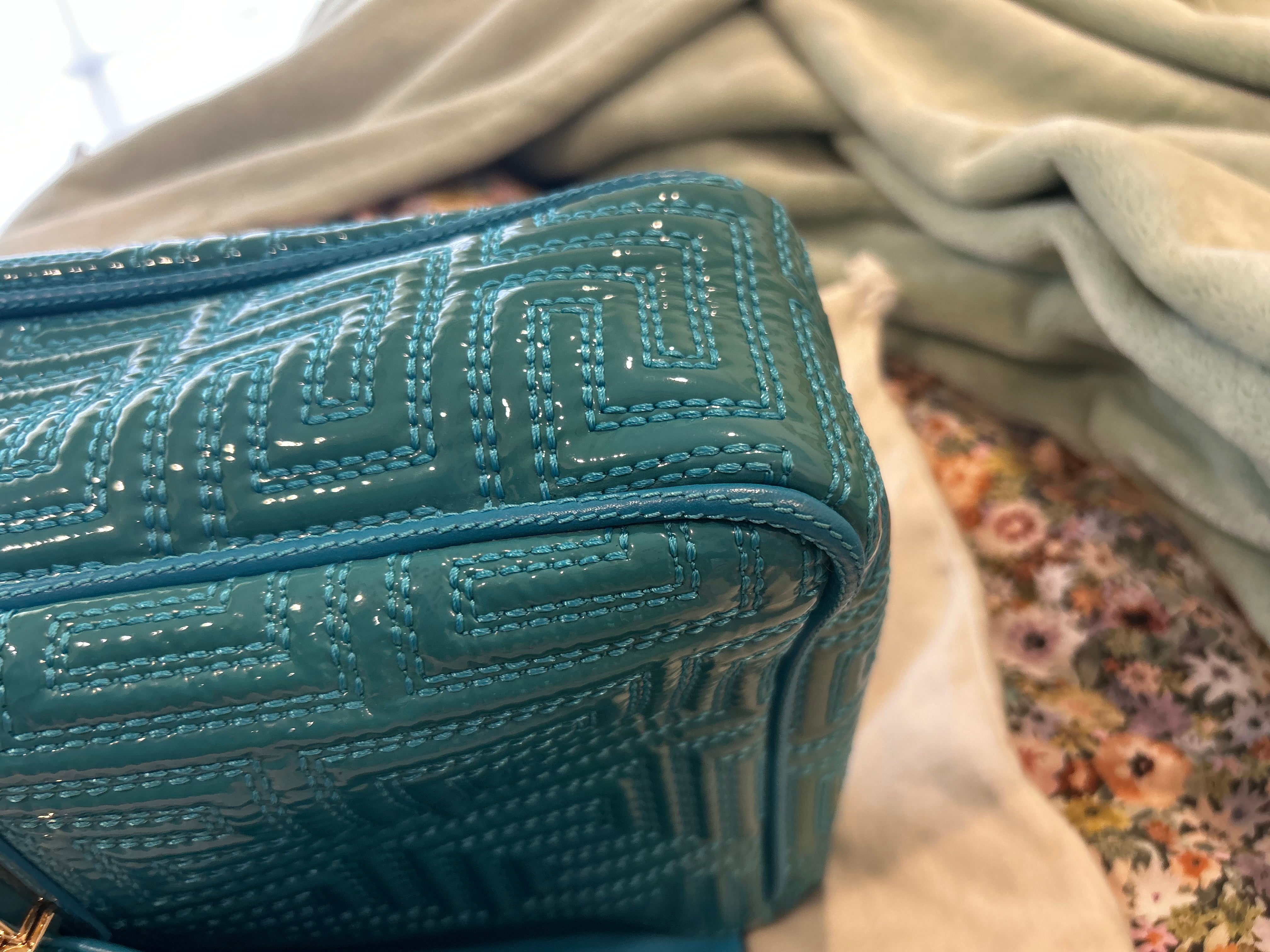 Versace teal shoulder bag