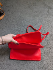 Celine Red Trio Crossbody