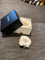 Chanel Leather Camellian Vintage Brooch