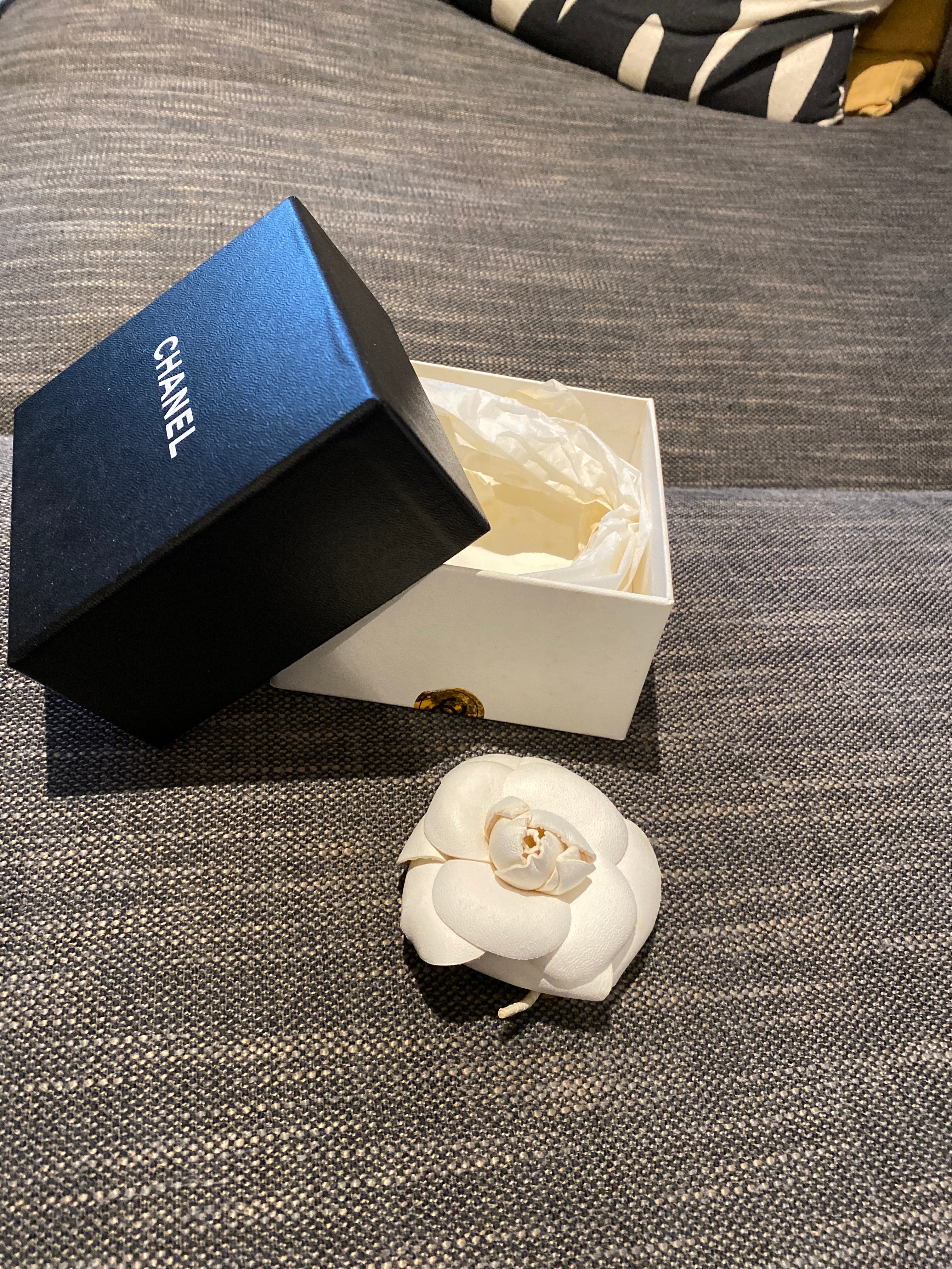 Chanel Leather Camellian Vintage Brooch