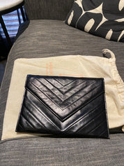 YSL Vintage Black Leather Clutch
