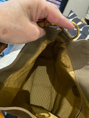 Gucci Olive Suede/Leather Hobo Bag with Bambo Handle