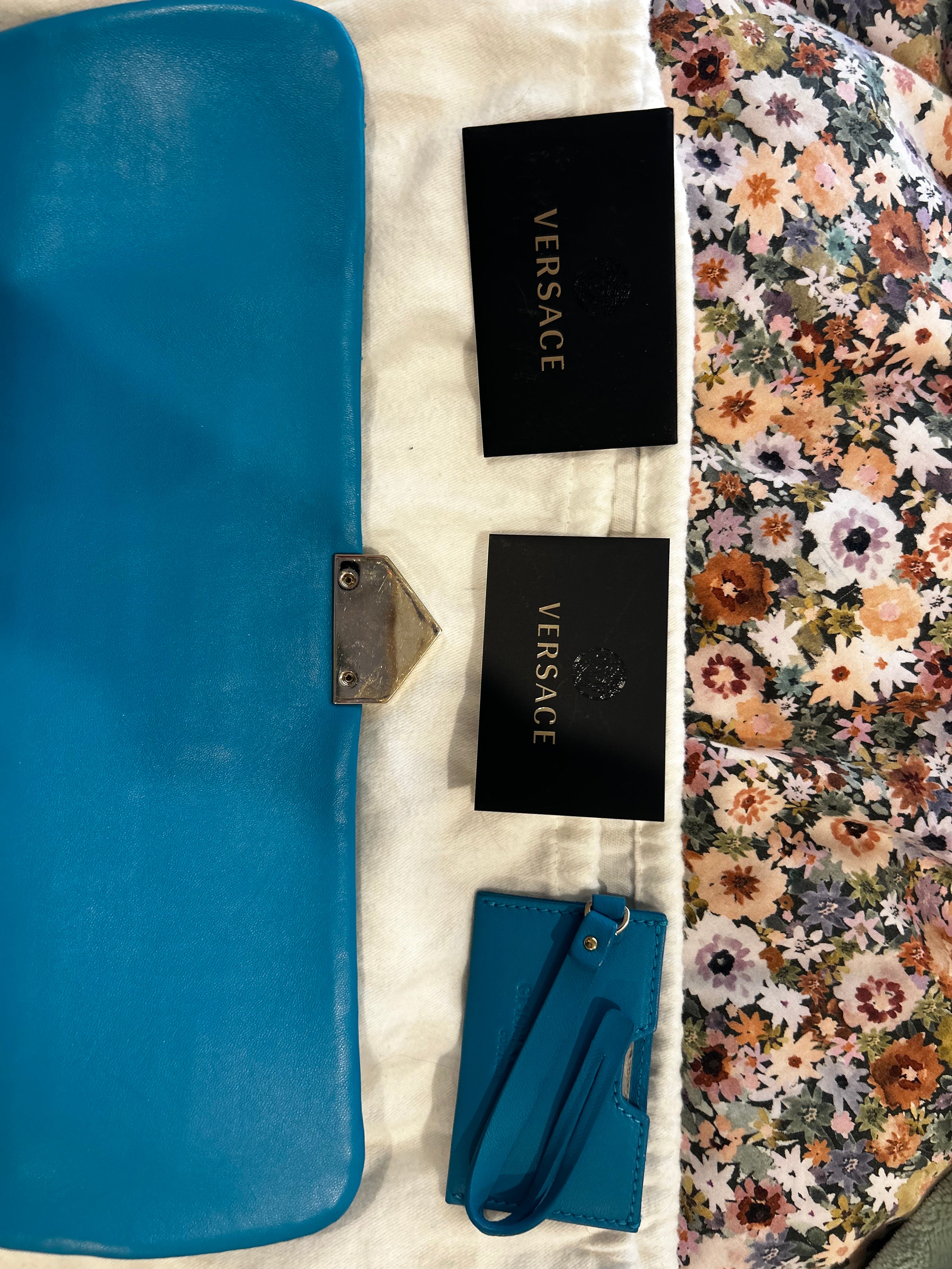 Versace teal shoulder bag