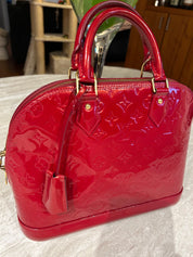 LV Alma Red Vernis Leather Bag