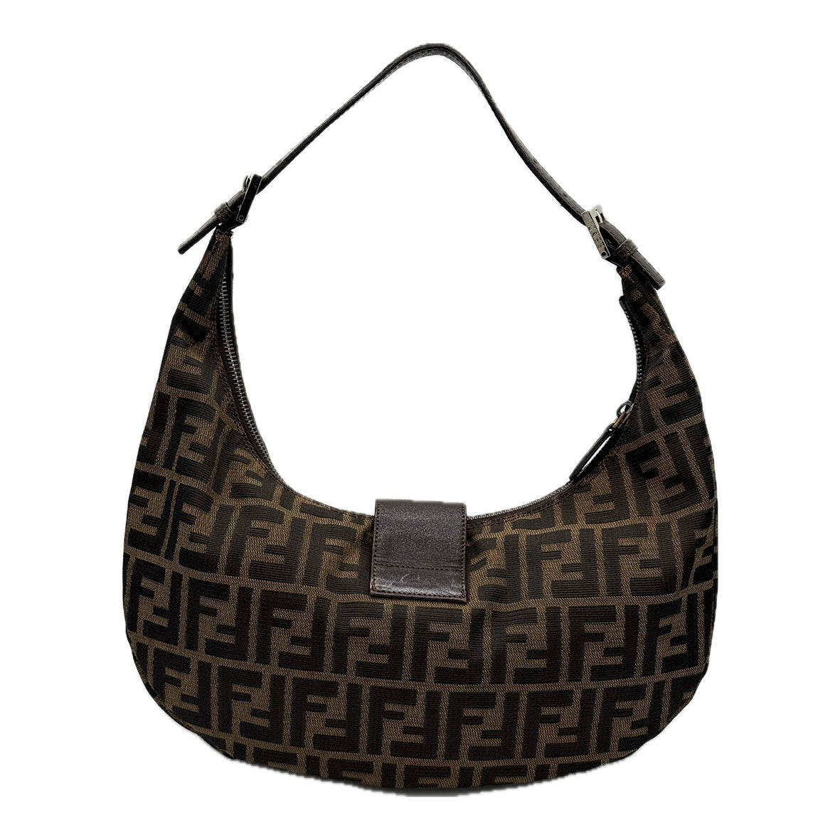 Fendi | Zucca Hobo Bag | Canvas | Silver Hardware