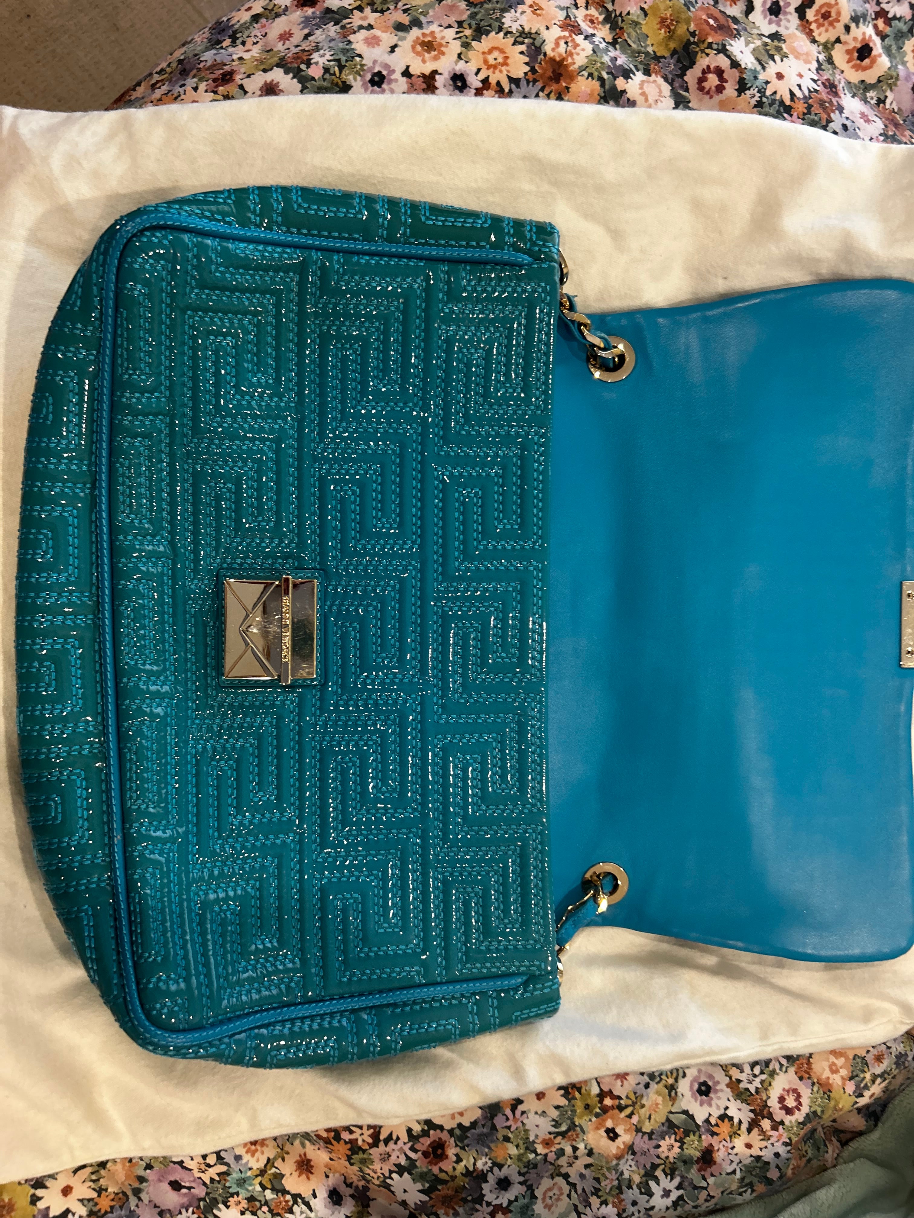 Versace teal shoulder bag