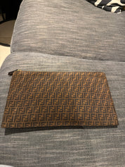 Fendi Zucca suede clutch