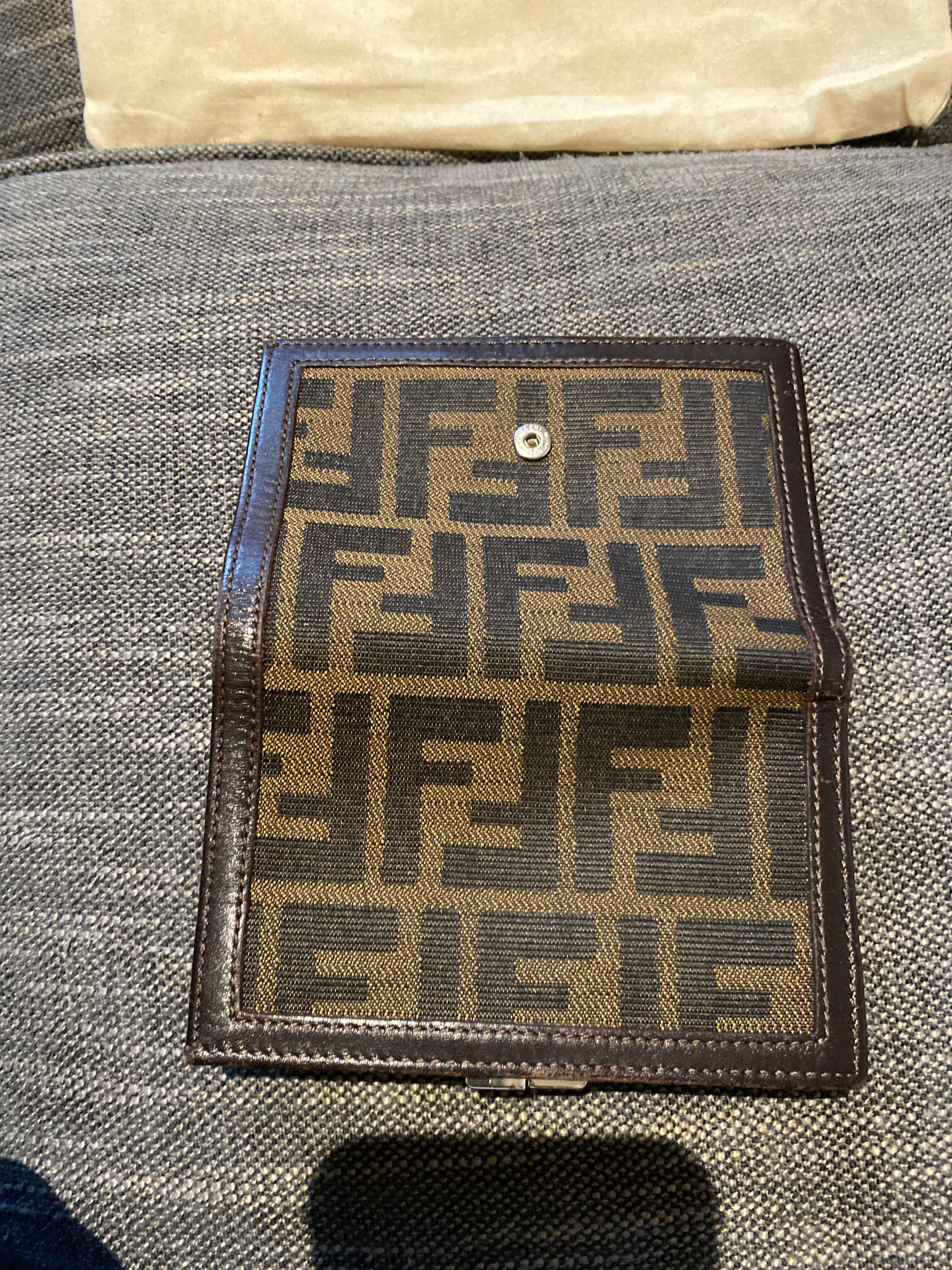 Fendi Zucca Wallet in Fabric and Leather