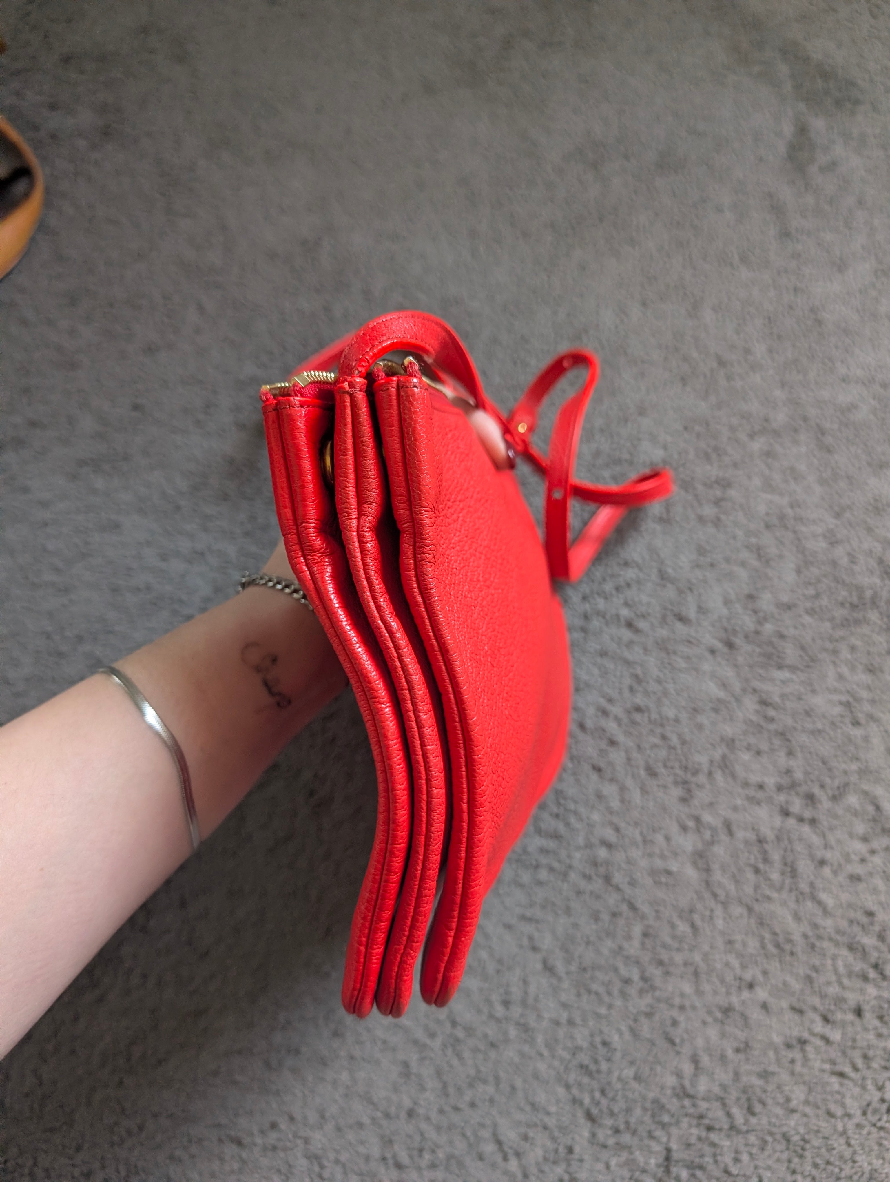 Celine Red Trio Crossbody