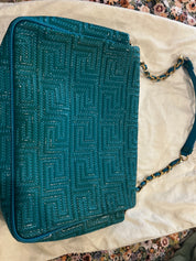 Versace teal shoulder bag
