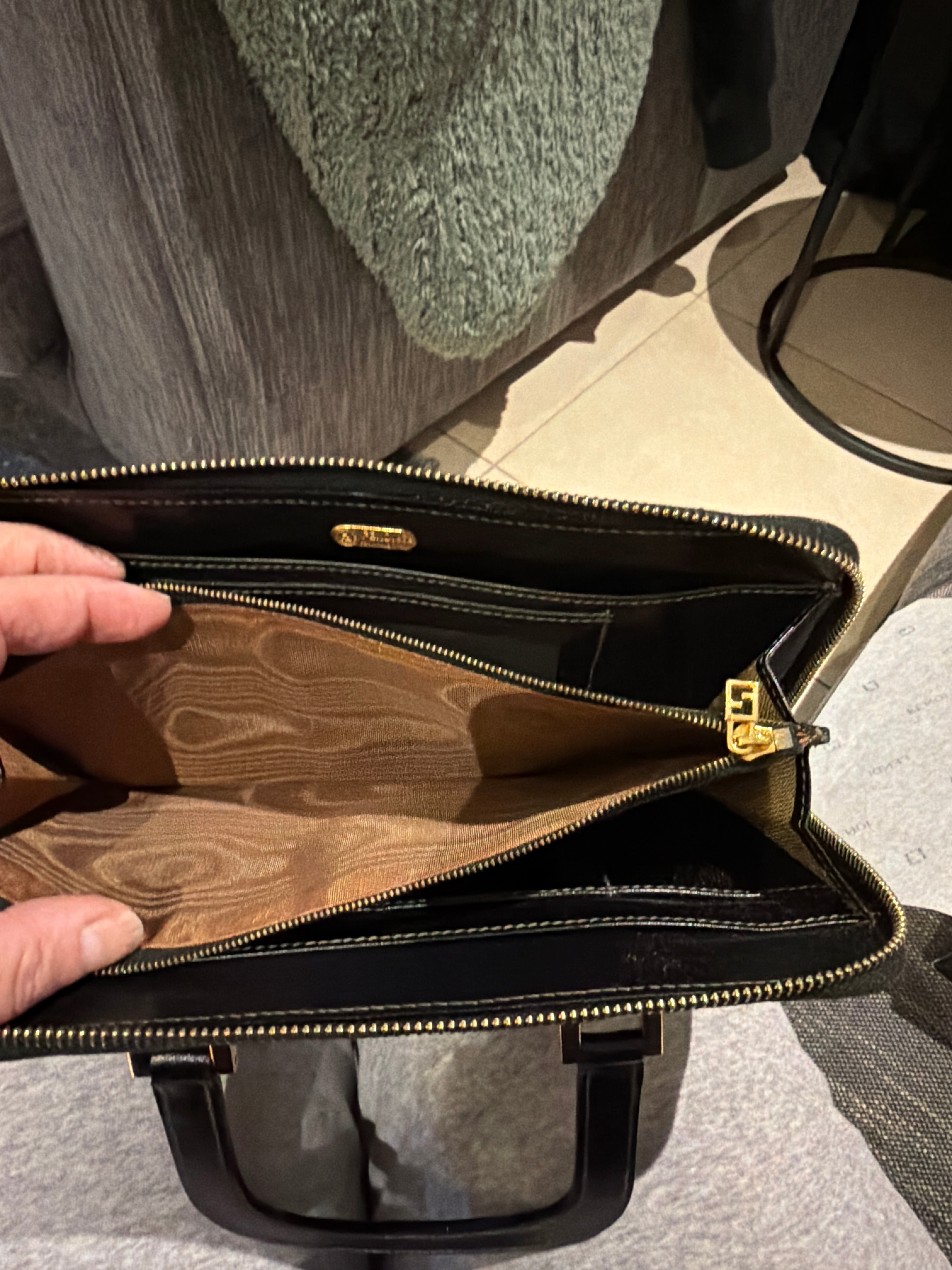 Fendi Zucca top handle wallet