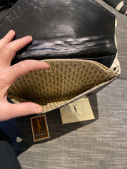 YSL Vintage Black Leather Clutch