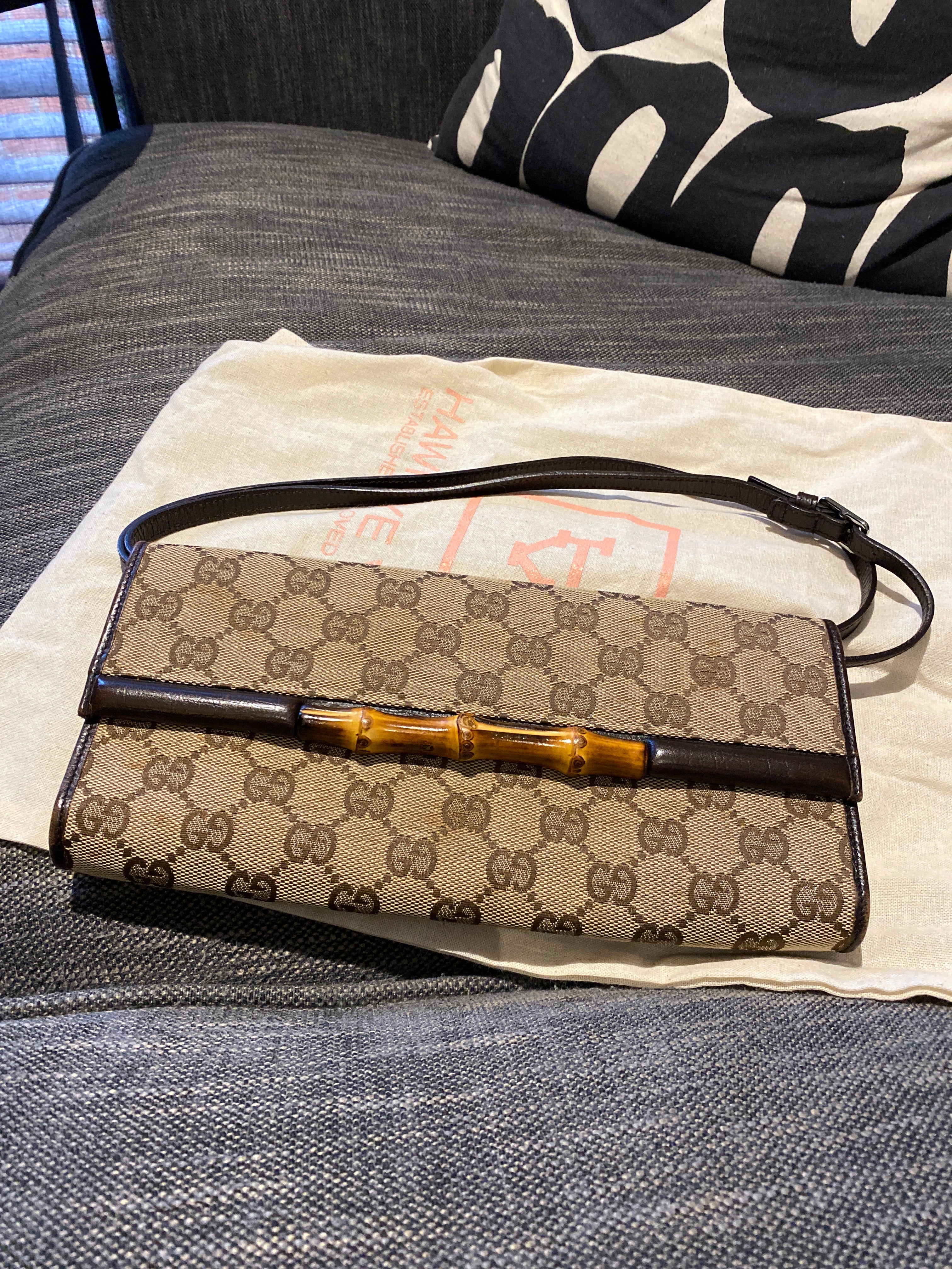 Gucci Monogram Bamboo Crossbody/Clutch