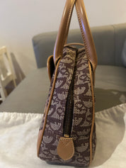 Christian Dior Monogram Mini Saddle Bowler Brown with good hardware