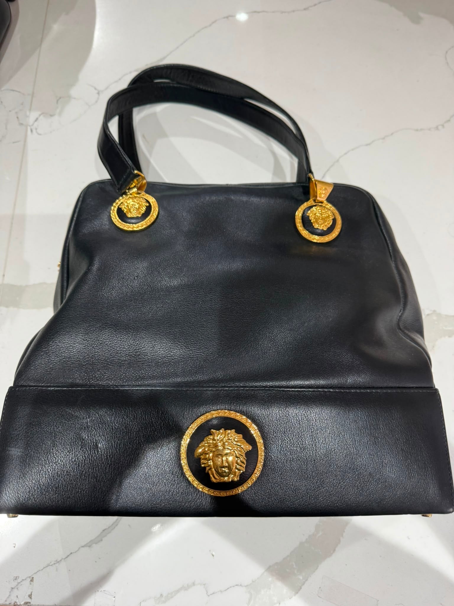 Gianni Versace Black Leather Handbag