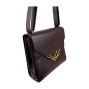 Bottega Veneta | Vintage Logo Flap Bag in Burgundy Leather (Excellent Condition)