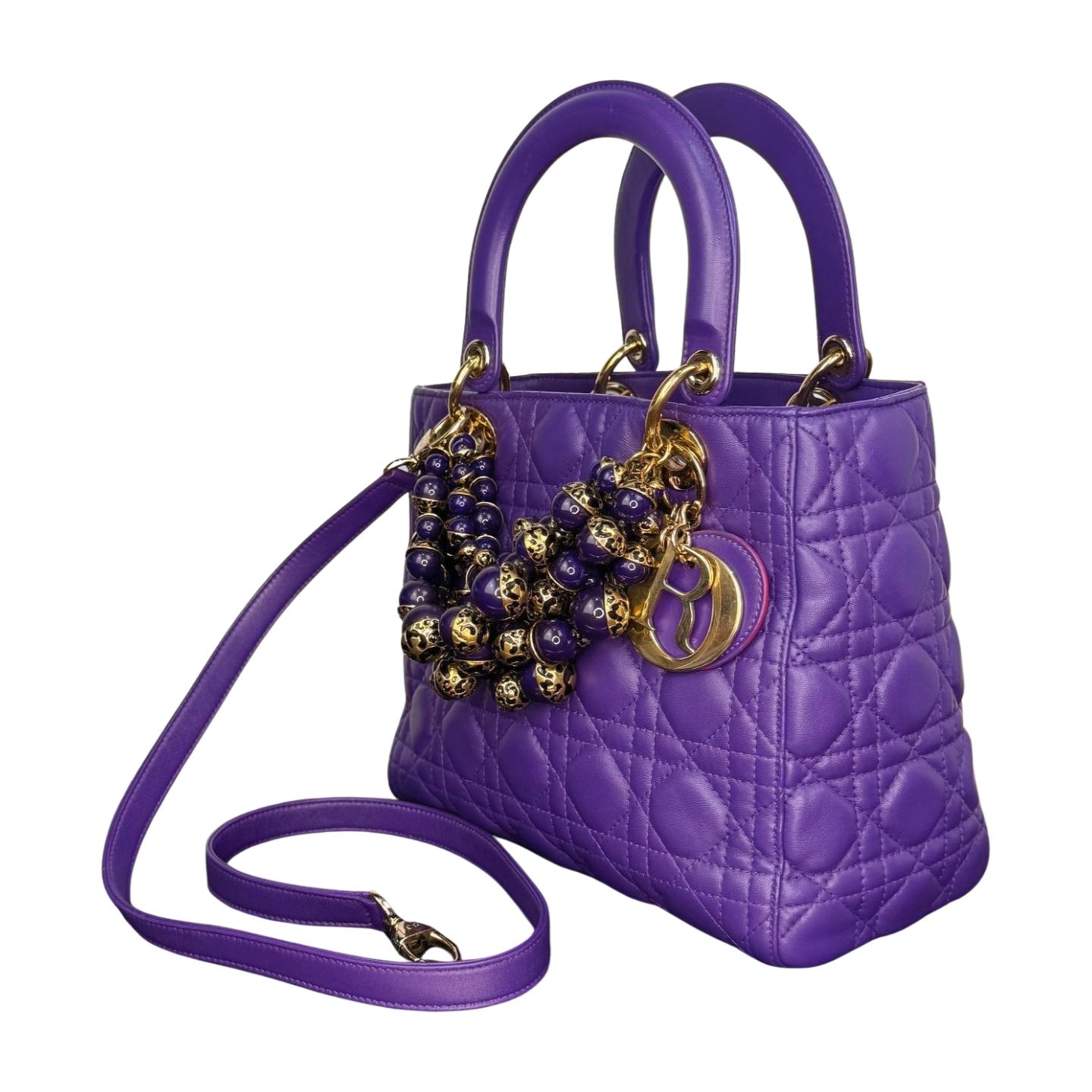 Dior | Limited Edition Medium Lady Dior - Purple Leather Quilt (Excellent Condition) - CONS