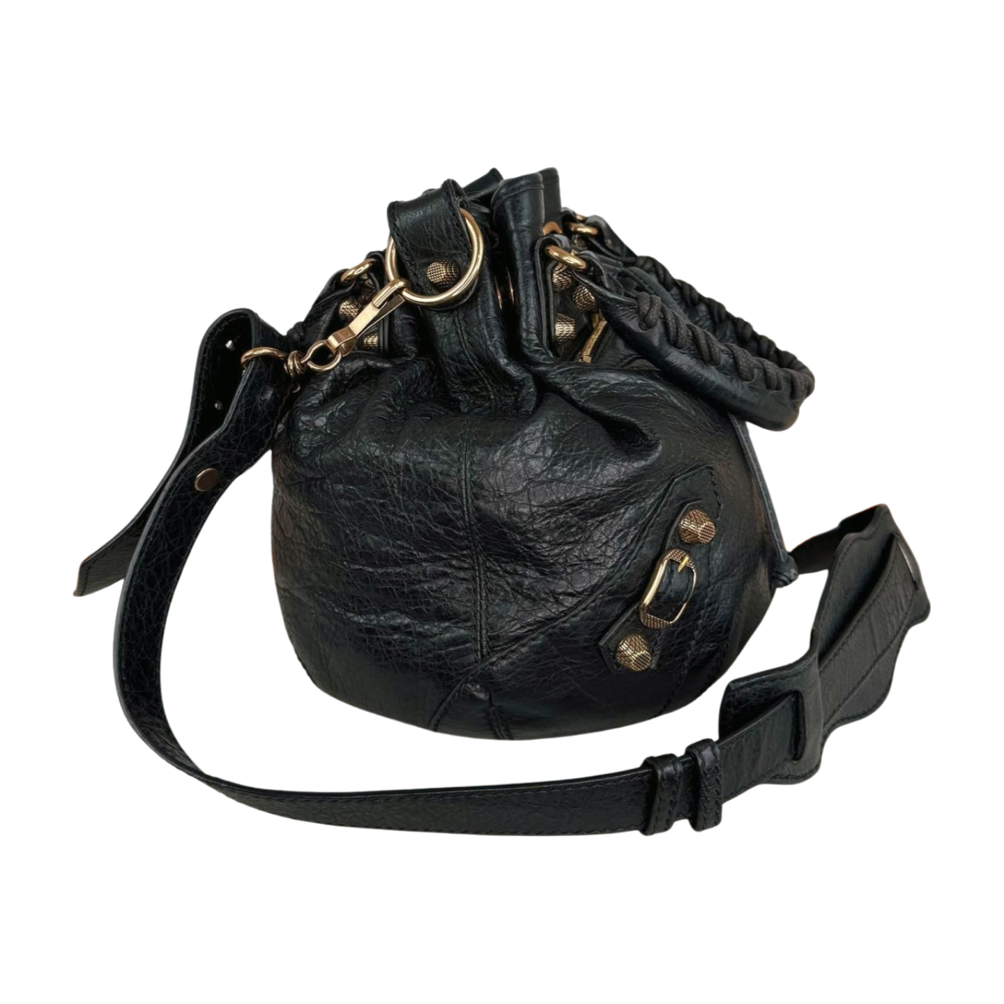 Balenciaga | Pompom in Black and Gold Hardware (Excellent Condition)