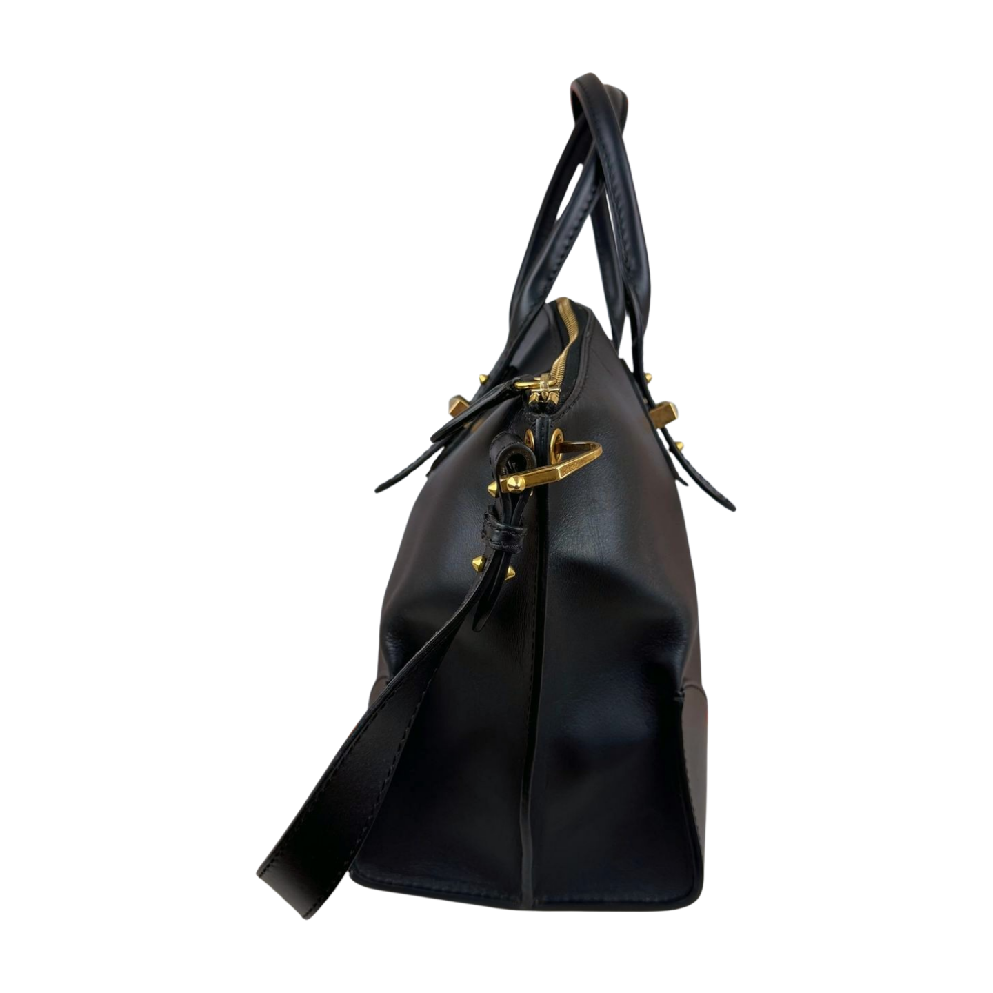 Alexander McQueen | Black Leather Zip Tote With Strap (Excellent Condition)
