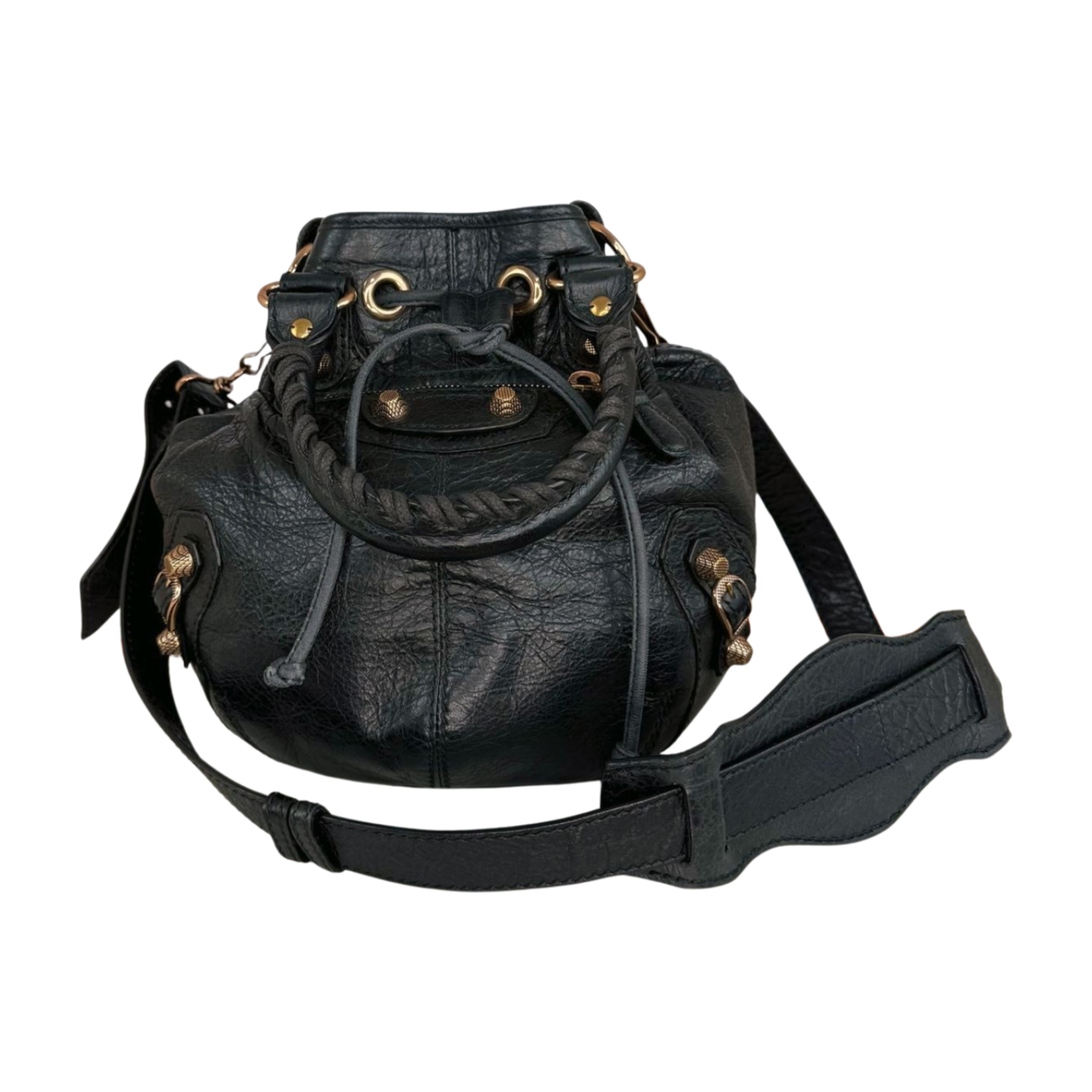 Balenciaga | Pompom in Black and Gold Hardware (Excellent Condition)