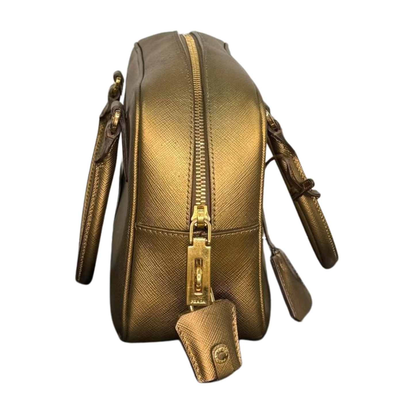 Prada | Bowling Bag - Gold Saffiano Leather (Excellent Condition) - CONS